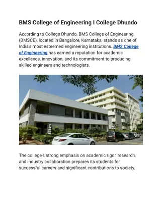 BMS College of Engineering I College Dhundo