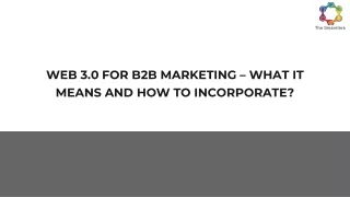 WEB 3.0 FOR B2B MARKETING