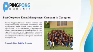 Best Corporate Event Management Company in Gurugram