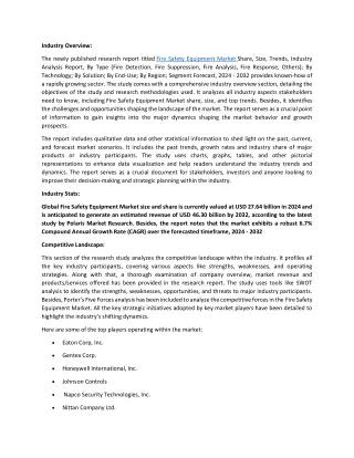 Fire Safety Equipment Market