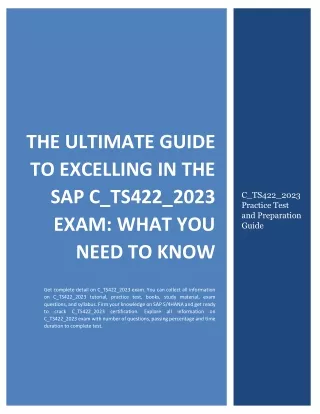 The Ultimate Guide to Excelling in the SAP C_TS422_2023 Exam- What You Need to Know