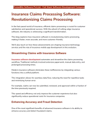 Insurance Claims Processing Software Revolutionizing Claims Processing