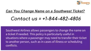 Can You Change Name on a Southwest Ticket
