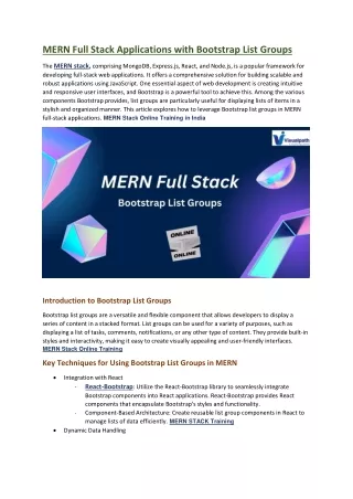 Full Stack Online Training Course | MERN STACK Training