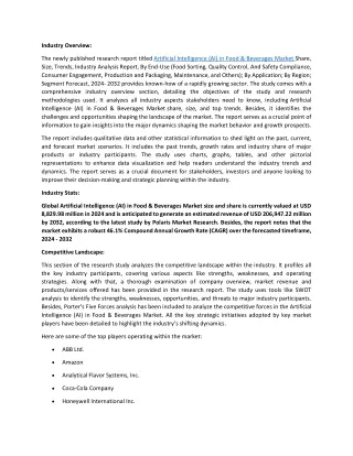 Artificial Intelligence (AI) in Food & Beverages Market