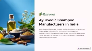 Ayurvedic Shampoo Manufacturers in India