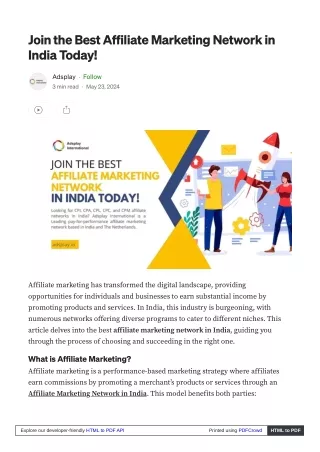 Join the Best Affiliate Marketing Network in India Today!