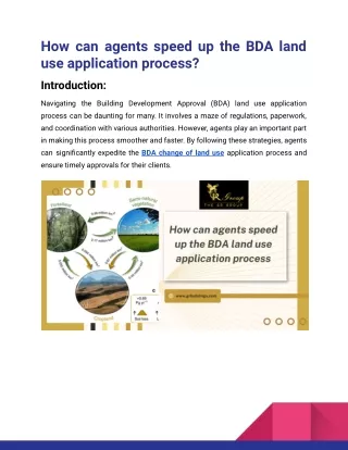 How can agents speed up the BDA land use application process