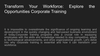 Corporate training in Delhi