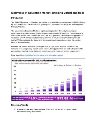 Metaverse in Education Market: Transformative Educational Experiences