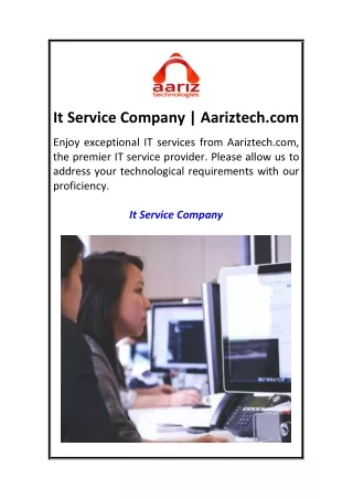 It Service Company  Aariztech.com