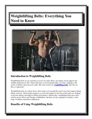 Weightlifting Belts Everything You Need to Know