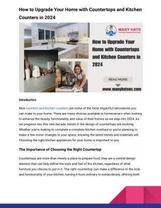 How to Upgrade Your Home with Countertops and Kitchen Counters in 2024