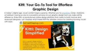 how to earn from Kittl as a graphic designer online earning