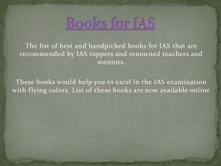 Books for IAS