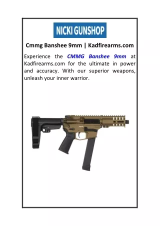 Cmmg Banshee 9mm  Kadfirearms.com
