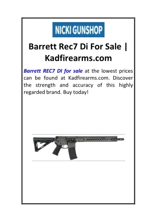 Barrett Rec7 Di For Sale  Kadfirearms.com
