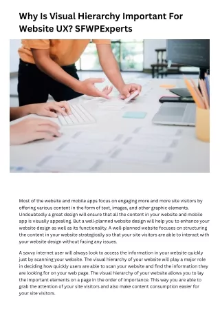 Why Is Visual Hierarchy Important For Website UX SFWPExperts