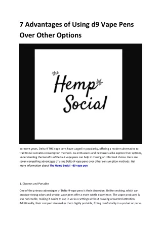 The Hemp Social - d9 vape pen