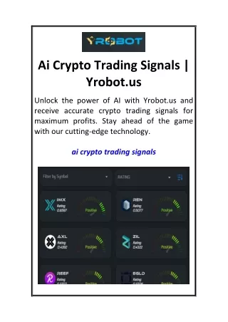 Ai Crypto Trading Signals  Yrobot.us