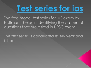 Test series for IAS