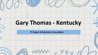 Gary Thomas (Kentucky) - A Charismatic Mentor