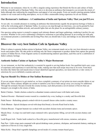 Our Cafe's Ambiance - A Mixture of India and Spokane Valley That you simply’ll E