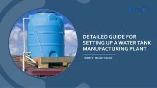 Costs Involve in Water Tank Manufacturing Plant Report PDF