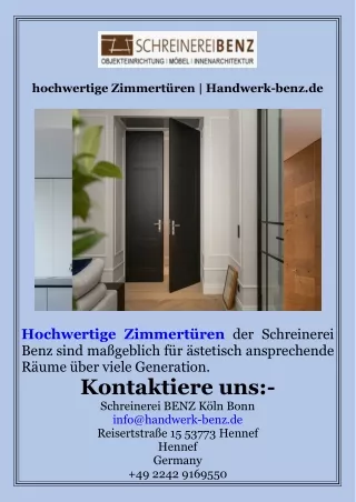 hochwertige Zimmertüren  Handwerk-benz.de