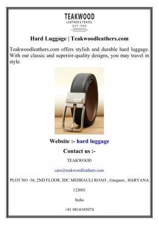 Hard Luggage   Teakwoodleathers.com