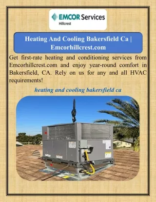 Heating And Cooling Bakersfield Ca  Emcorhillcrest.com
