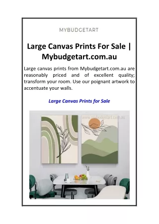 Large Canvas Prints For Sale  Mybudgetart.com.au