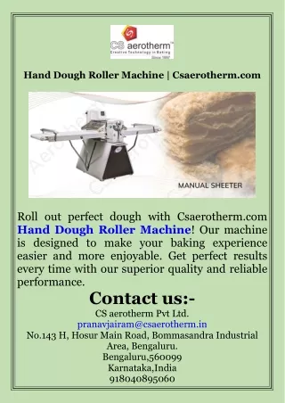 Hand Dough Roller Machine  Csaerotherm.com