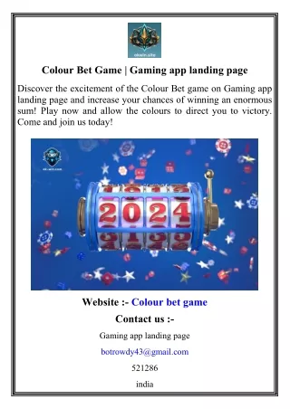 Colour Bet Game   Gaming app landing page