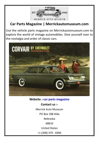 Car Parts Magazine | Merrickautomuseum.com