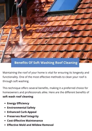 Benefits Of Soft Washing Roof Cleaning