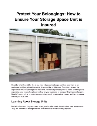 Protect Your Belongings_ How to Ensure Your Storage Space Unit is Insured