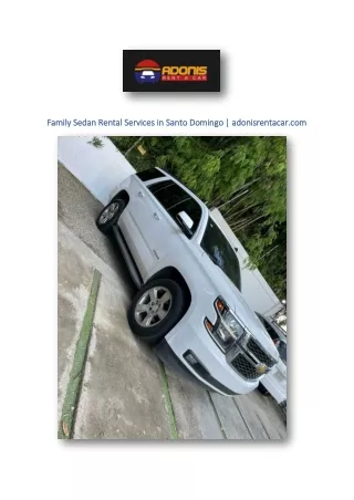 Family Sedan Rental Services in Santo Domingo | adonisrentacar.com