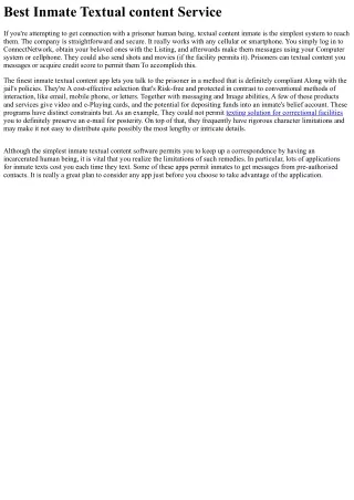 Very best Inmate Text Assistance