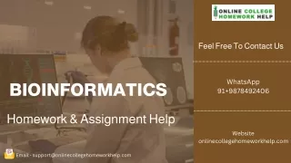Online Bioinformatics Homework Help