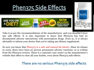 Is Phen375 Safe?