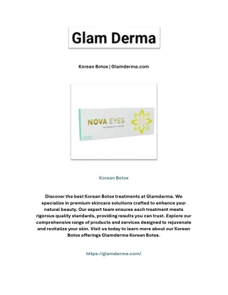 Korean Botox | Glamderma.com