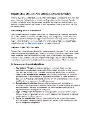 Integrating Data Ethics into Your Data Science Course Curriculum