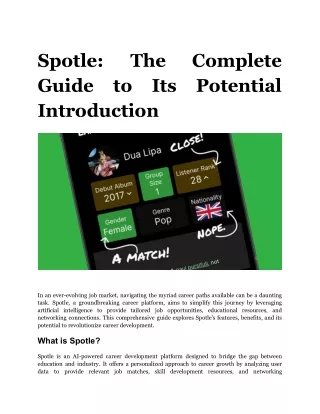 Spotle_ The Complete Guide to Its Potential Introduction