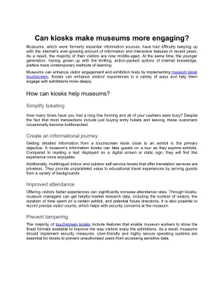 Can Kiosks Make Museums More Engaging?