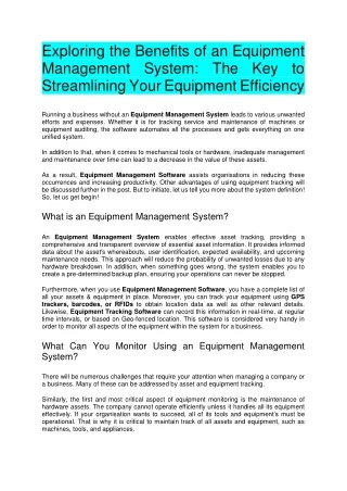 What Can You Monitor Using an Construction Equipment Management System?