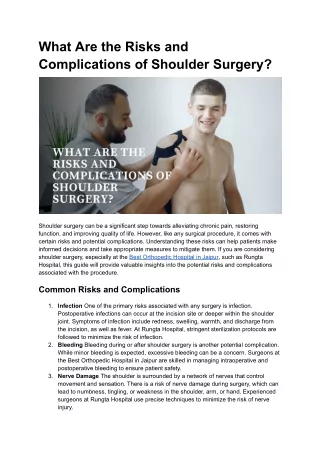 What Are the Risks and Complications of Shoulder Surgery_