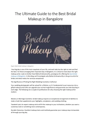 Best Bridal Makeup in Bangalore