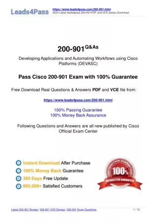 Leads4Pass 200-901 exam practice questions 2024