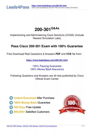 Leads4Pass CCNA 200-301 exam practice questions 2024